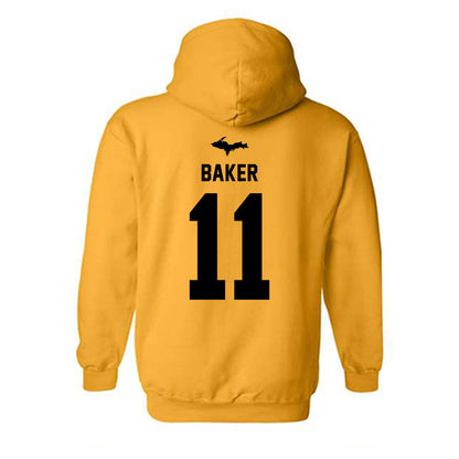 Michigan Tech - NCAA Men's Ice Hockey : Owen Baker - Generic Shersey Hooded Sweatshirt