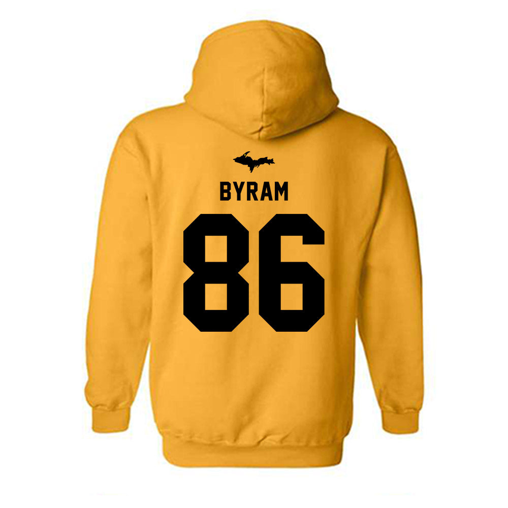 Michigan Tech - NCAA Football : Connor Byram - Generic Shersey Hooded Sweatshirt-1