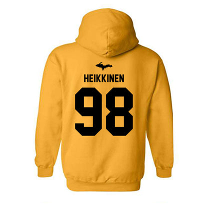 Michigan Tech - NCAA Football : Gauge Heikkinen - Generic Shersey Hooded Sweatshirt-1