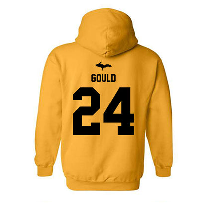 Michigan Tech - NCAA Men's Ice Hockey : Rylan Gould - Generic Shersey Hooded Sweatshirt-1