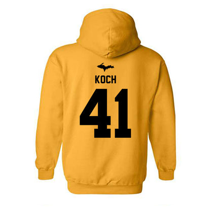 Michigan Tech - NCAA Football : Chase Koch - Generic Shersey Hooded Sweatshirt