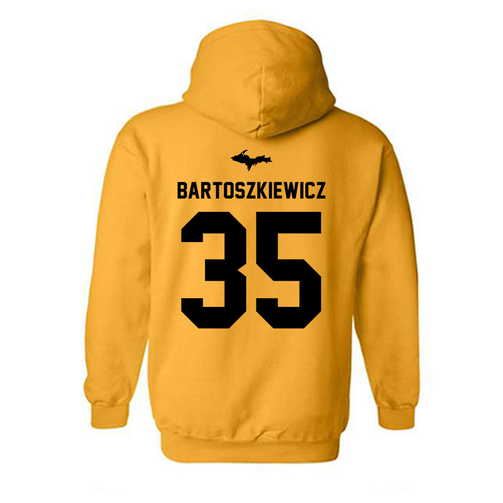 Michigan Tech - NCAA Men's Ice Hockey : Owen Bartoszkiewicz - Generic Shersey Hooded Sweatshirt-1