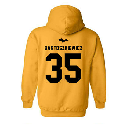 Michigan Tech - NCAA Men's Ice Hockey : Owen Bartoszkiewicz - Generic Shersey Hooded Sweatshirt-1