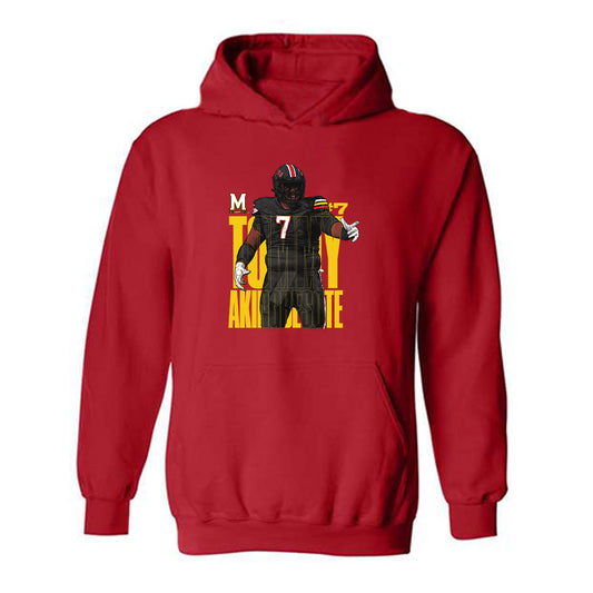 Maryland - NCAA Football : Tommy Akingbesote - Hooded Sweatshirt Individual Caricature