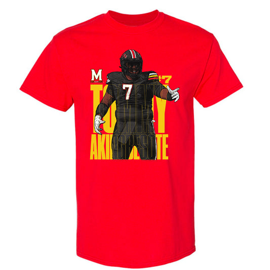 Maryland - NCAA Football : Tommy Akingbesote - T-Shirt Individual Caricature