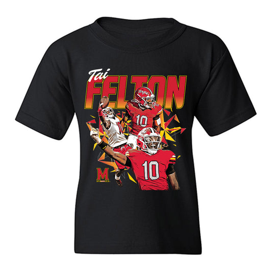 Maryland - NCAA Football : Tai Felton - Youth T-Shirt Player Collage