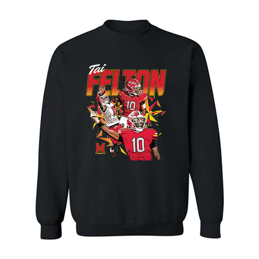 Maryland - NCAA Football : Tai Felton - Crewneck Sweatshirt Player Collage