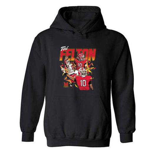 Maryland - NCAA Football : Tai Felton - Hooded Sweatshirt Player Collage