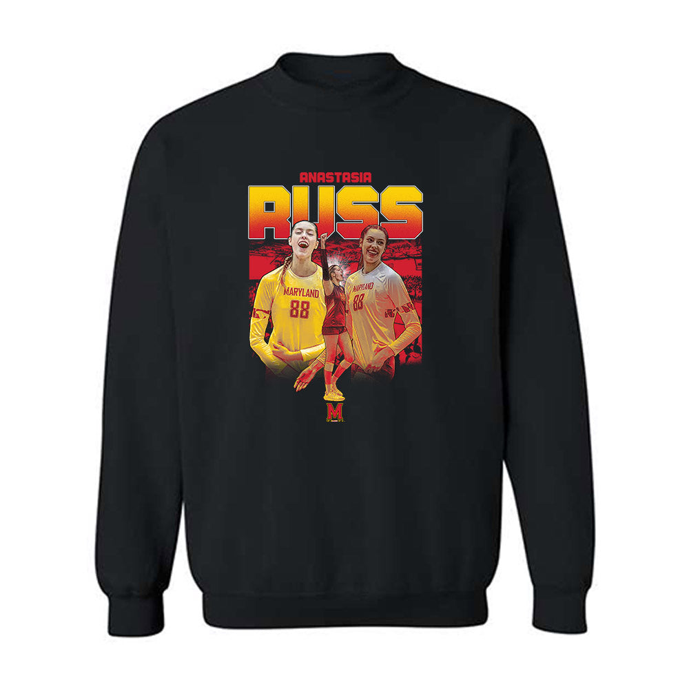 Maryland - NCAA Women's Volleyball : Anastasia Russ - Crewneck Sweatshirt Player Collage