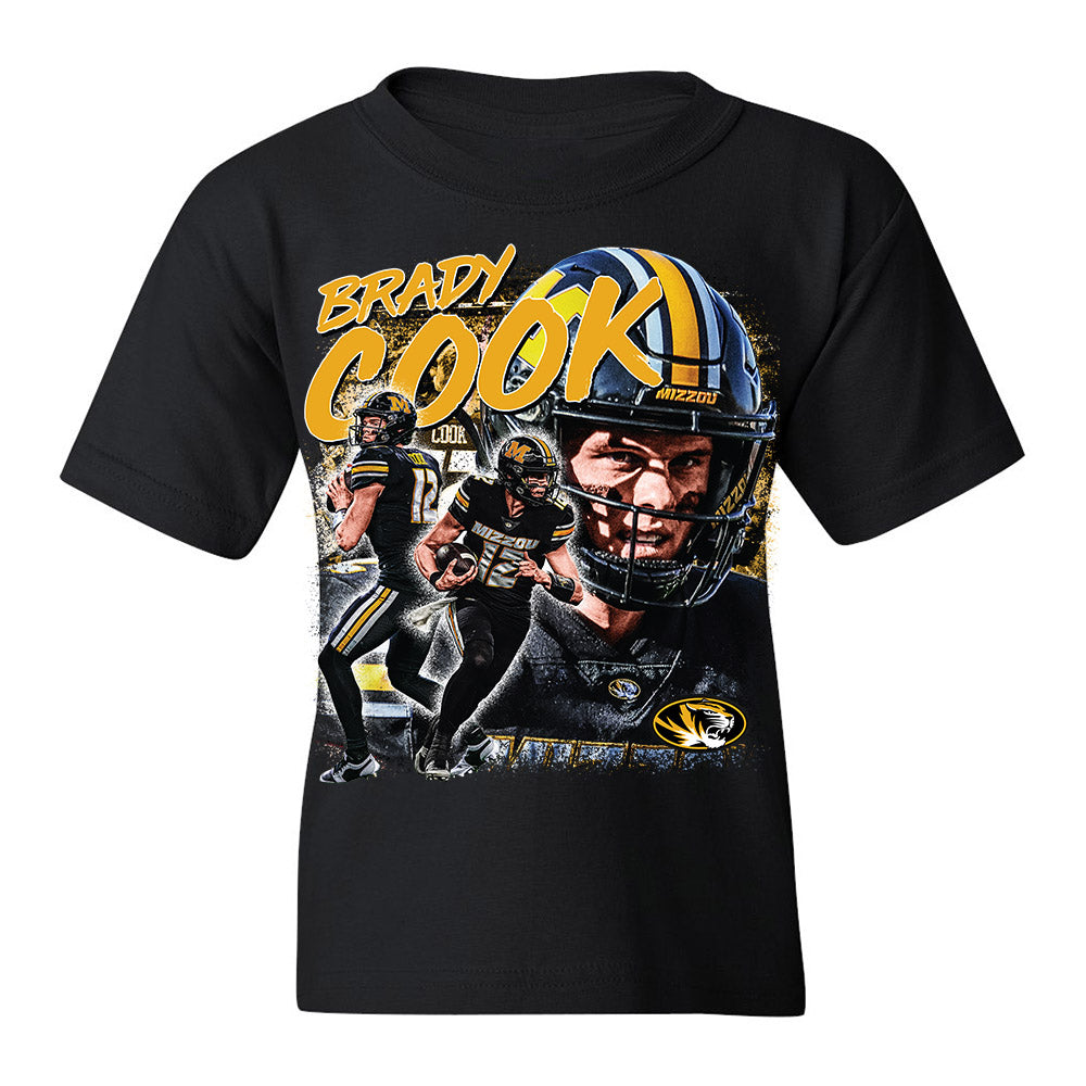 Missouri - NCAA Football : Brady Cook - Youth T-Shirt Player Collage