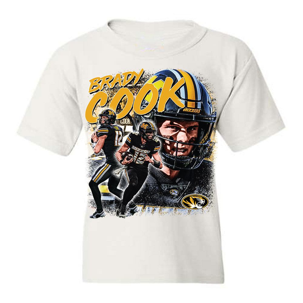 Missouri - NCAA Football : Brady Cook - Youth T-Shirt Player Collage