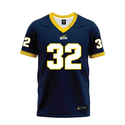 Toledo - NCAA Football : Landen Delich - Blue Premium Football Jersey