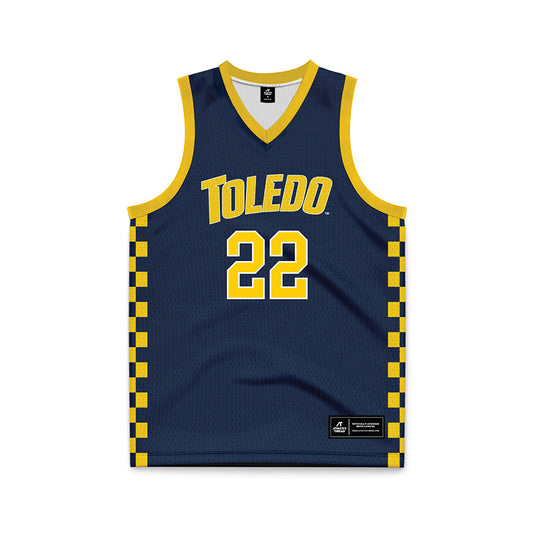 Toledo - NCAA Men's Basketball : Tyler Ode - Blue Basketball Jersey-0