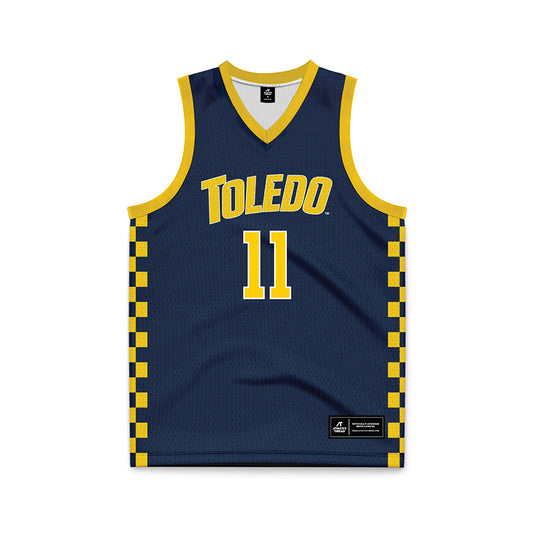 Toledo - NCAA Men's Basketball : Will James Jr - Blue Basketball Jersey-0