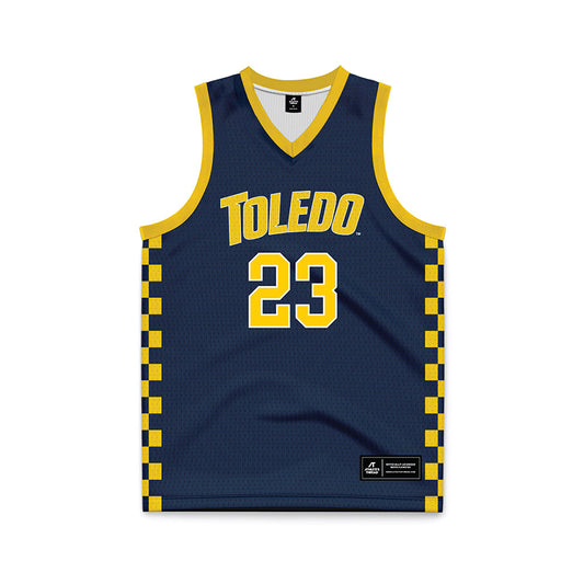 Toledo - NCAA Men's Basketball : Phoenix Glassnor - Blue Basketball Jersey-0