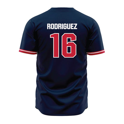 Richmond - NCAA Baseball : Esteban Rodriguez - Blue Jersey-1