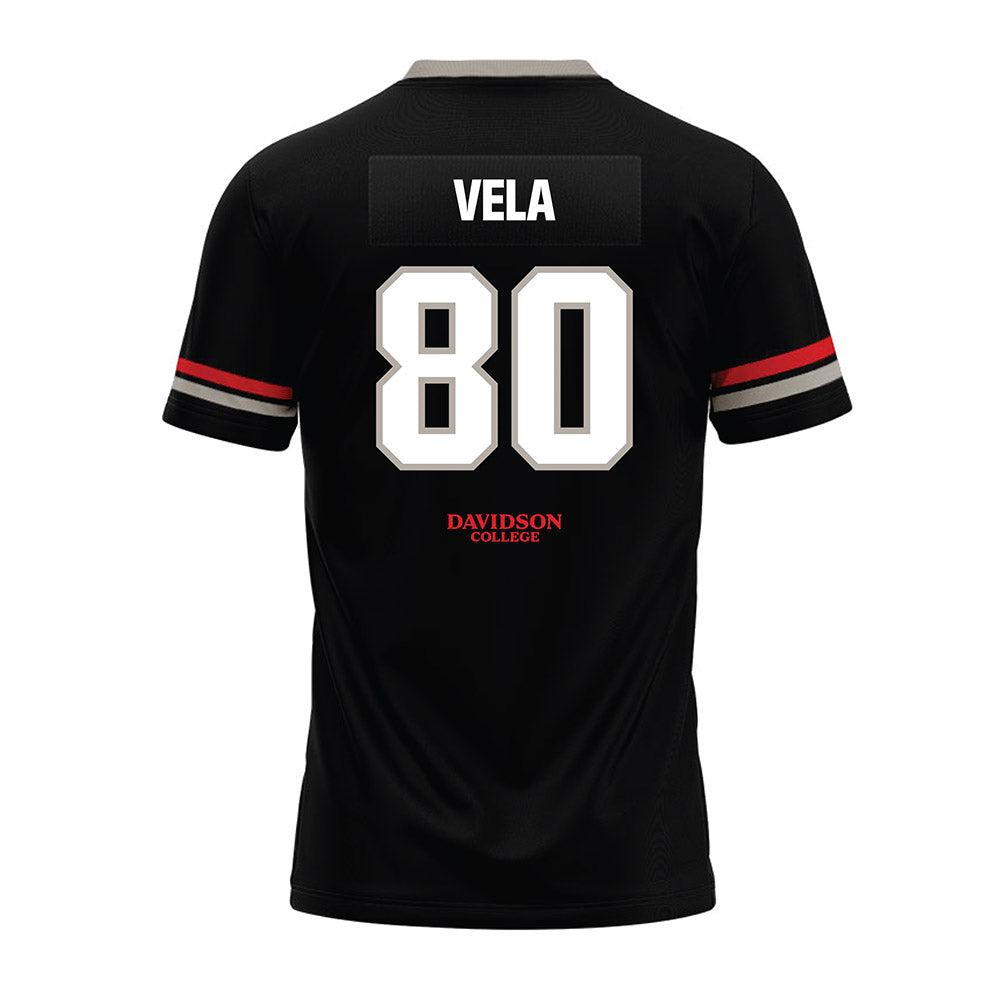 Davidson - NCAA Football : Xavier Vela - 2024 Black Premium Football Jersey-1