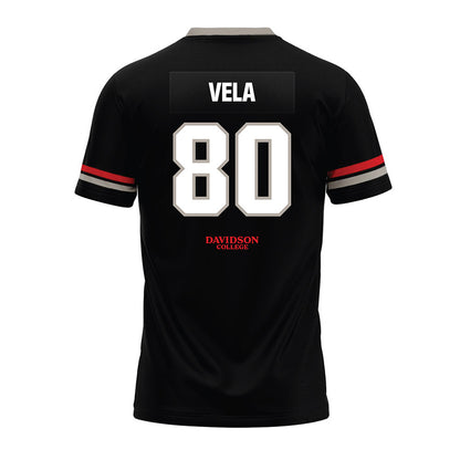 Davidson - NCAA Football : Xavier Vela - 2024 Black Premium Football Jersey-1