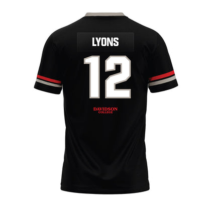 Davidson - NCAA Football : Christian Lyons - 2024 Black Premium Football Jersey-1