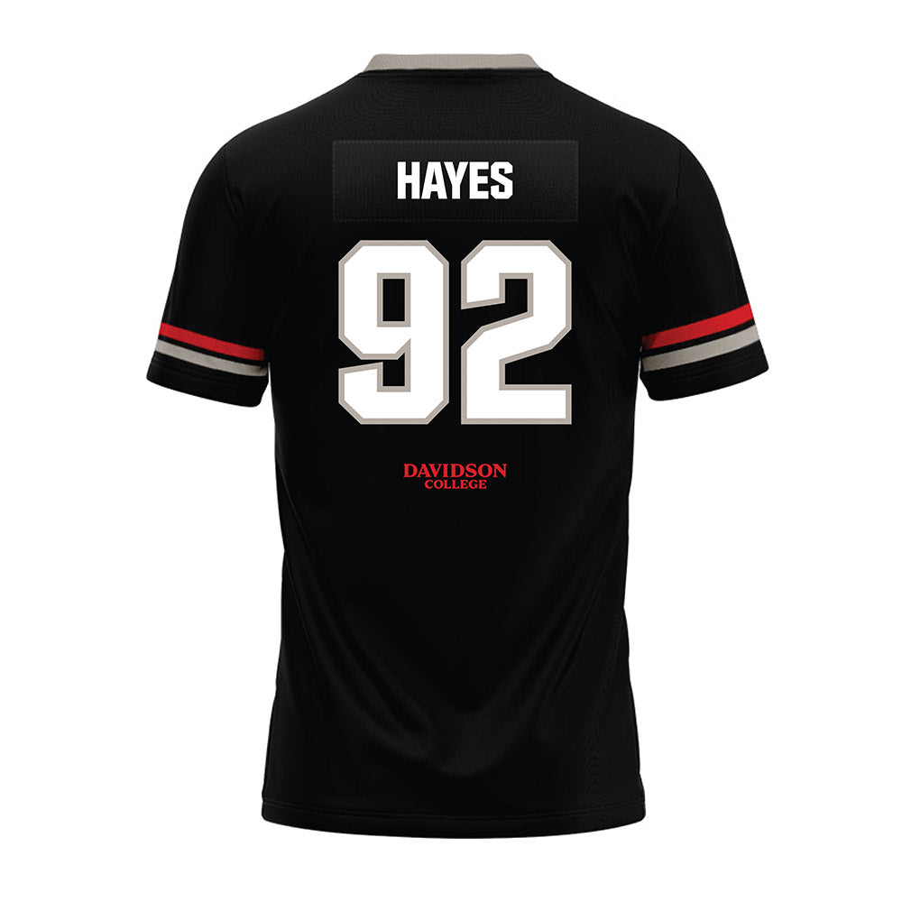 Davidson - NCAA Football : Christian Hayes - 2024 Black Premium Football Jersey-1