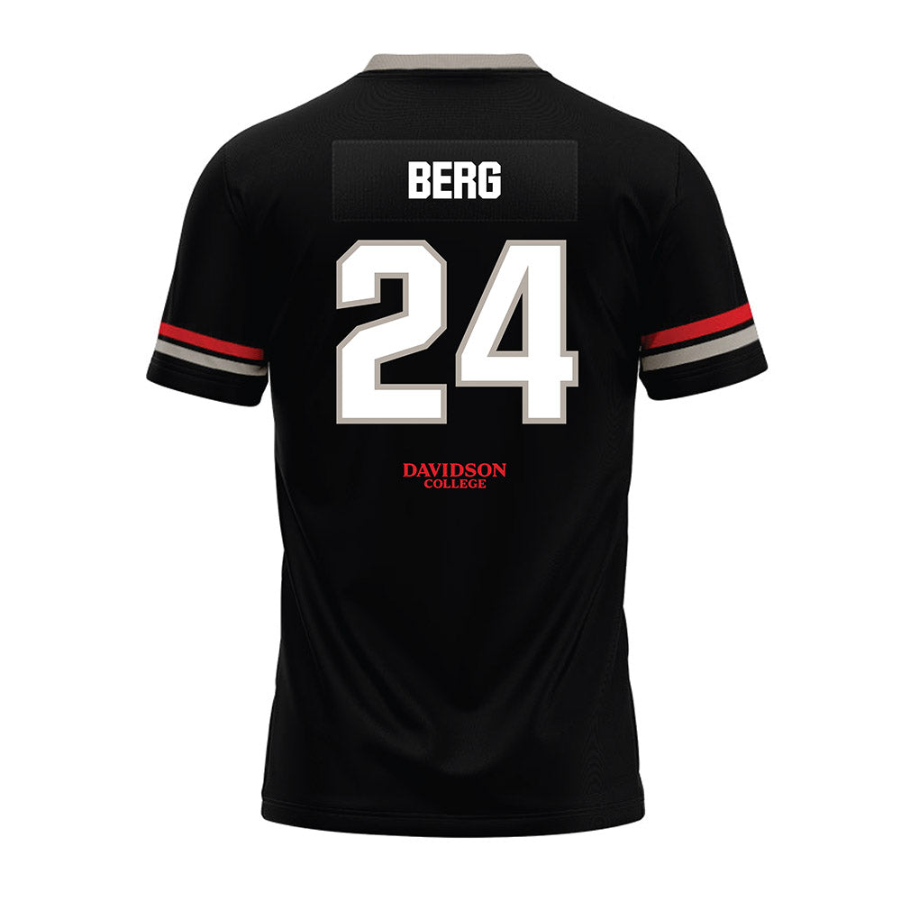 Davidson - NCAA Football : Brodey Berg - 2024 Black Premium Football Jersey-1