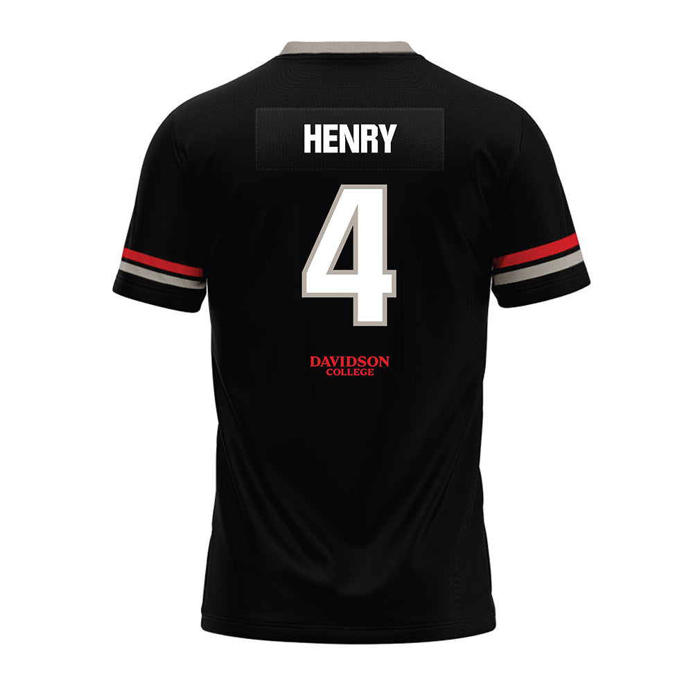 Davidson - NCAA Football : Tahir Henry - 2024 Black Premium Football Jersey