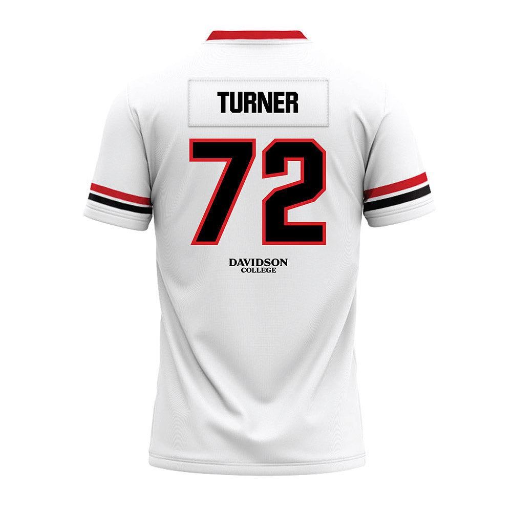 Davidson - NCAA Football : Liam Turner - 2024 White Premium Football Jersey