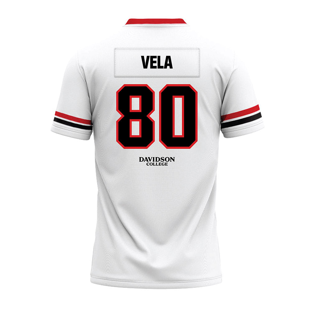 Davidson - NCAA Football : Xavier Vela - 2024 White Premium Football Jersey-1