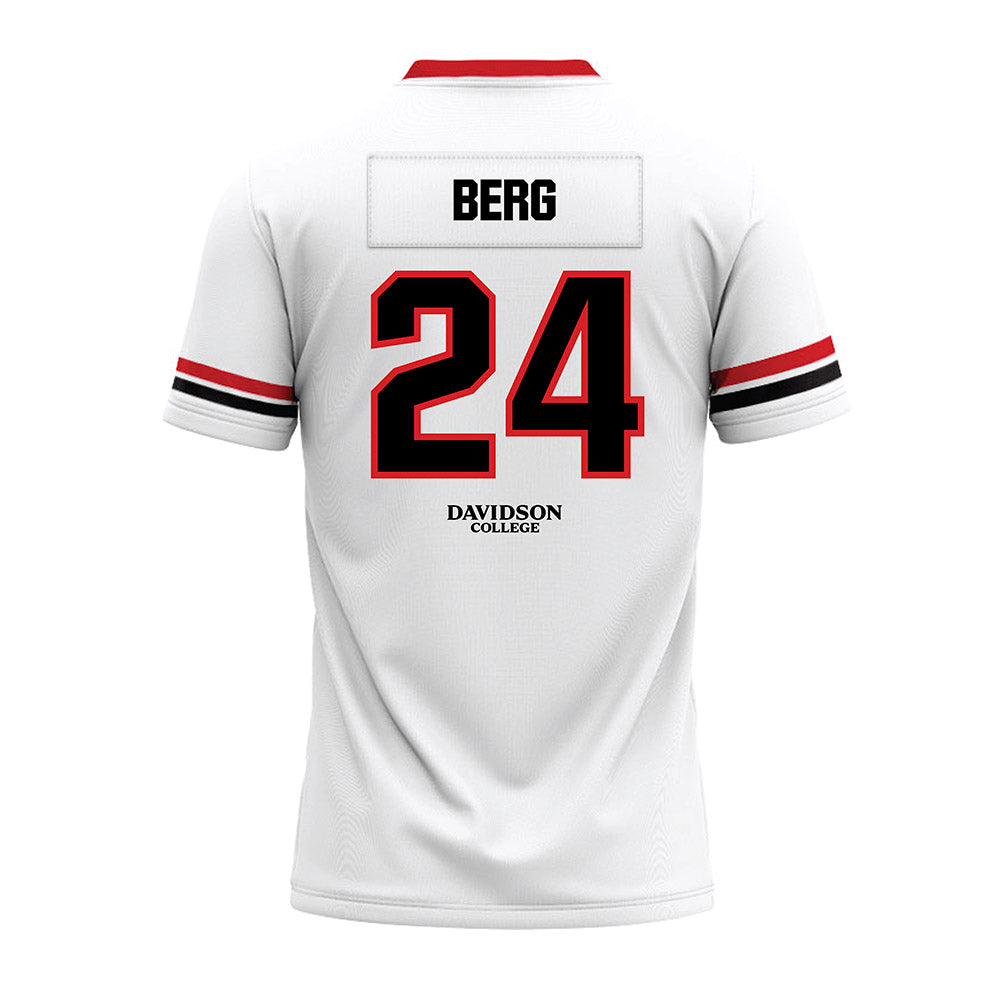 Davidson - NCAA Football : Brodey Berg - 2024 White Premium Football Jersey-1