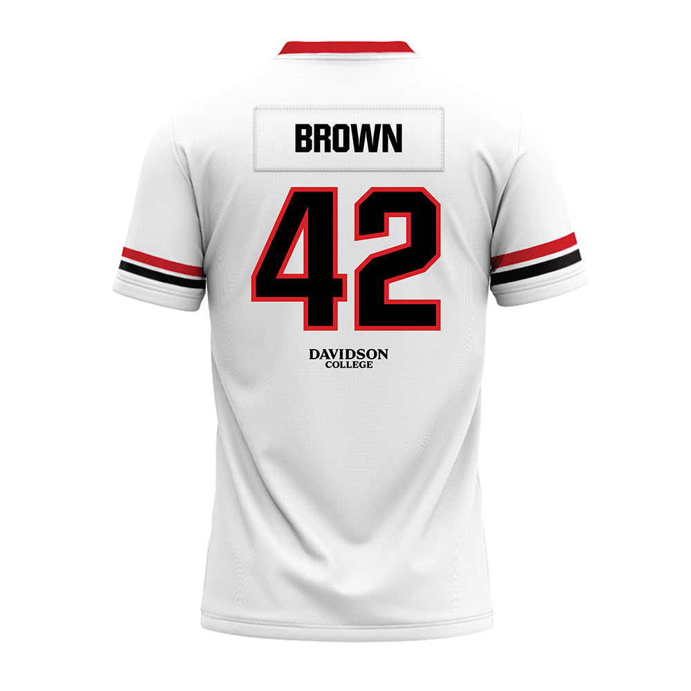 Davidson - NCAA Football : Dallas Brown - 2024 White Premium Football Jersey