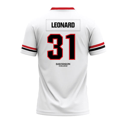 Davidson - NCAA Football : Michael Leonard - 2024 White Premium Football Jersey