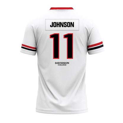 Davidson - NCAA Football : Tre Johnson - 2024 White Premium Football Jersey-1