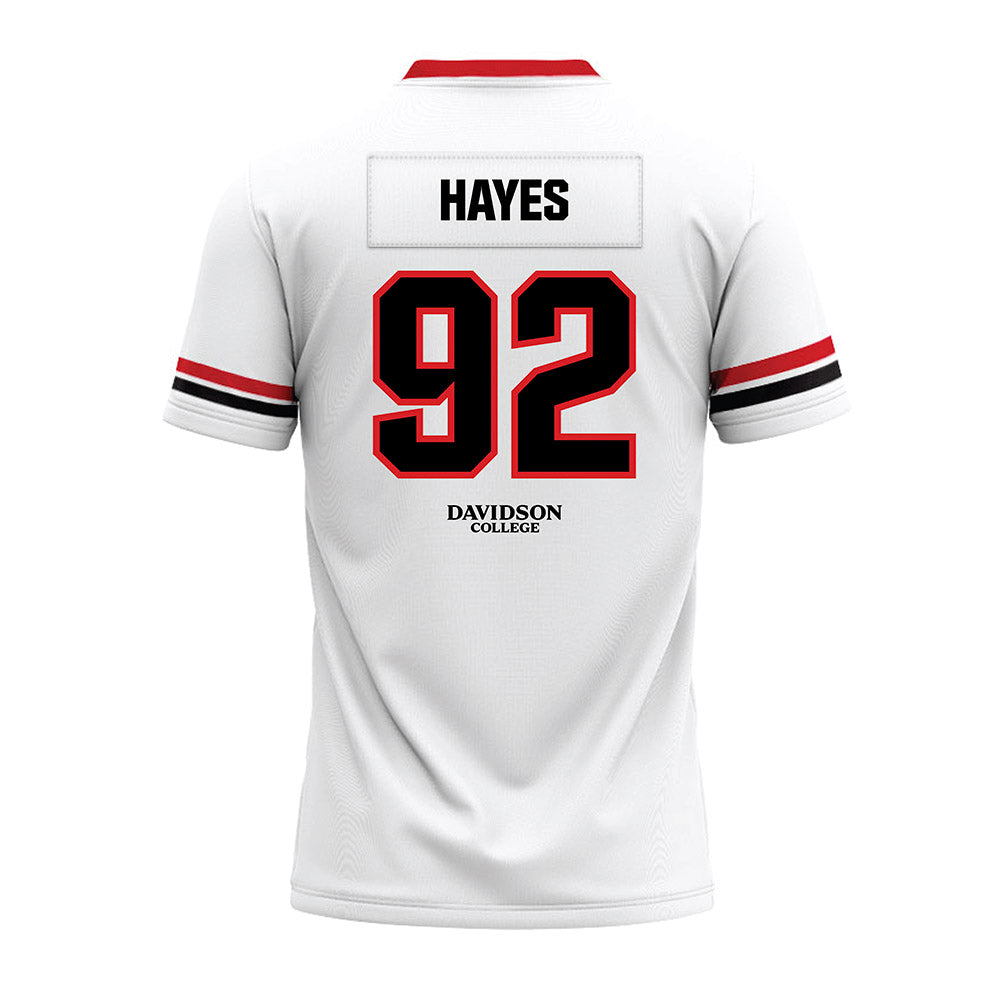 Davidson - NCAA Football : Christian Hayes - 2024 White Premium Football Jersey-1