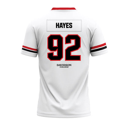 Davidson - NCAA Football : Christian Hayes - 2024 White Premium Football Jersey-1