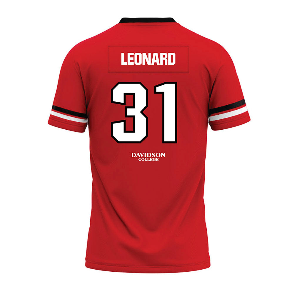 Davidson - NCAA Football : Michael Leonard - 2024 Orange Premium Football Jersey