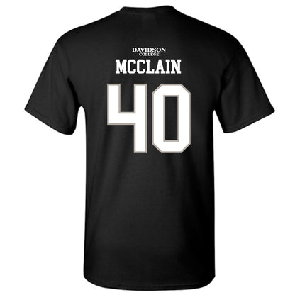 Davidson - NCAA Football : Carius McClain - Black Replica Shersey T-Shirt