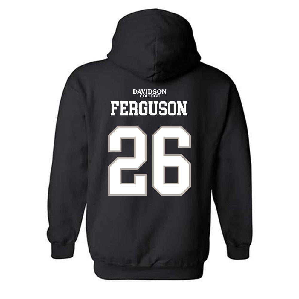 Davidson - NCAA Football : Jayden Ferguson - Black Replica Shersey Hooded Sweatshirt-1