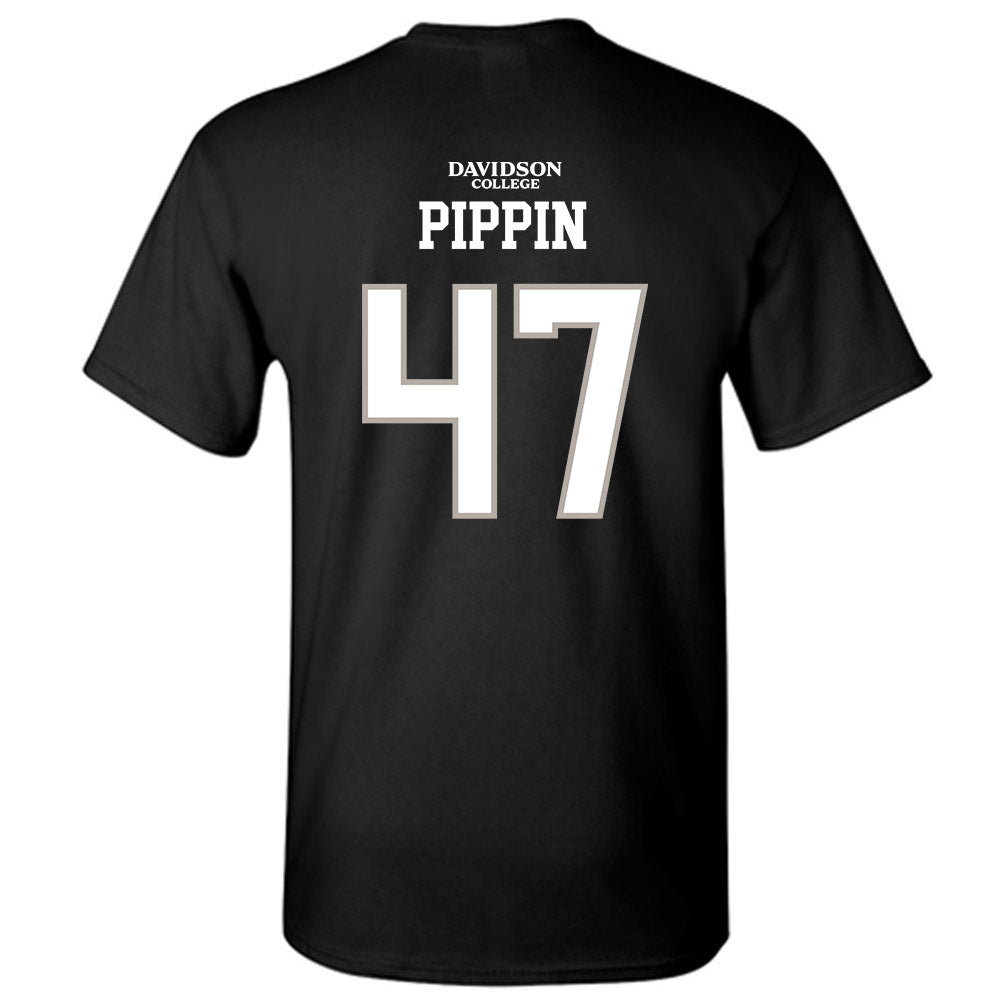 Davidson - NCAA Football : Nash Pippin - Black Replica Shersey T-Shirt-1