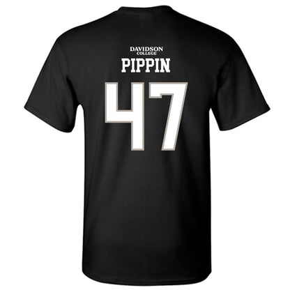 Davidson - NCAA Football : Nash Pippin - Black Replica Shersey T-Shirt-1
