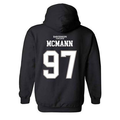 Davidson - NCAA Football : Liam McMann - Black Replica Shersey Hooded Sweatshirt-1