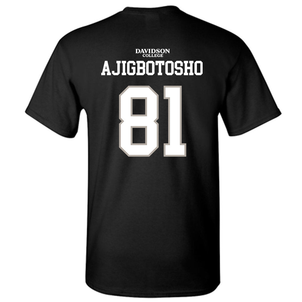 Davidson - NCAA Football : Alani Ajigbotosho - Black Replica Shersey T-Shirt