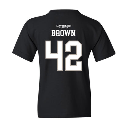 Davidson - NCAA Football : Dallas Brown - Black Replica Shersey Youth T-Shirt