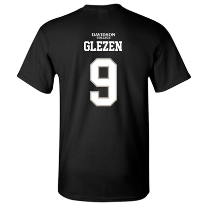 Davidson - NCAA Football : Landon Glezen - Black Replica Shersey T-Shirt-1