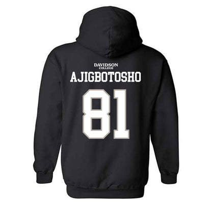 Davidson - NCAA Football : Alani Ajigbotosho - Black Replica Shersey Hooded Sweatshirt