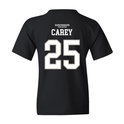 Davidson - NCAA Football : Aaron Carey - Black Replica Shersey Youth T-Shirt