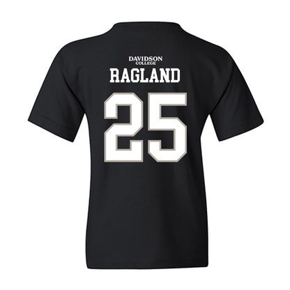 Davidson - NCAA Football : Shay Ragland - Black Replica Shersey Youth T-Shirt-1