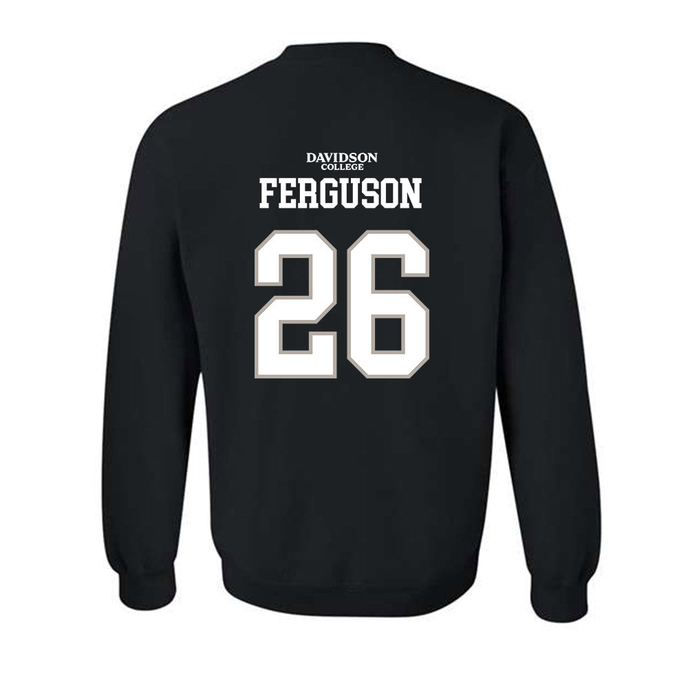 Davidson - NCAA Football : Jayden Ferguson - Black Replica Shersey Crewneck Sweatshirt-1