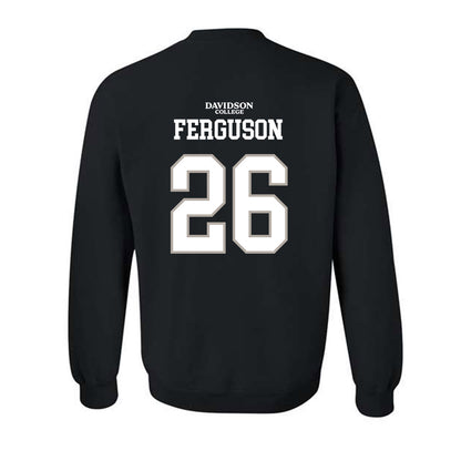 Davidson - NCAA Football : Jayden Ferguson - Black Replica Shersey Crewneck Sweatshirt-1