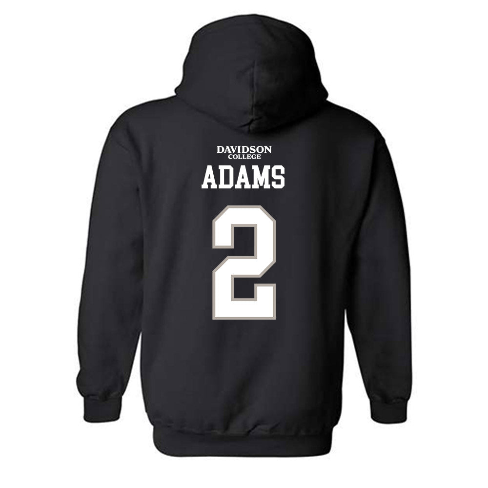 Davidson - NCAA Football : Mari Adams - Black Replica Shersey Hooded Sweatshirt