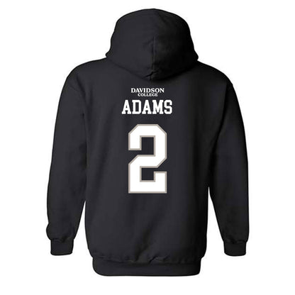 Davidson - NCAA Football : Mari Adams - Black Replica Shersey Hooded Sweatshirt